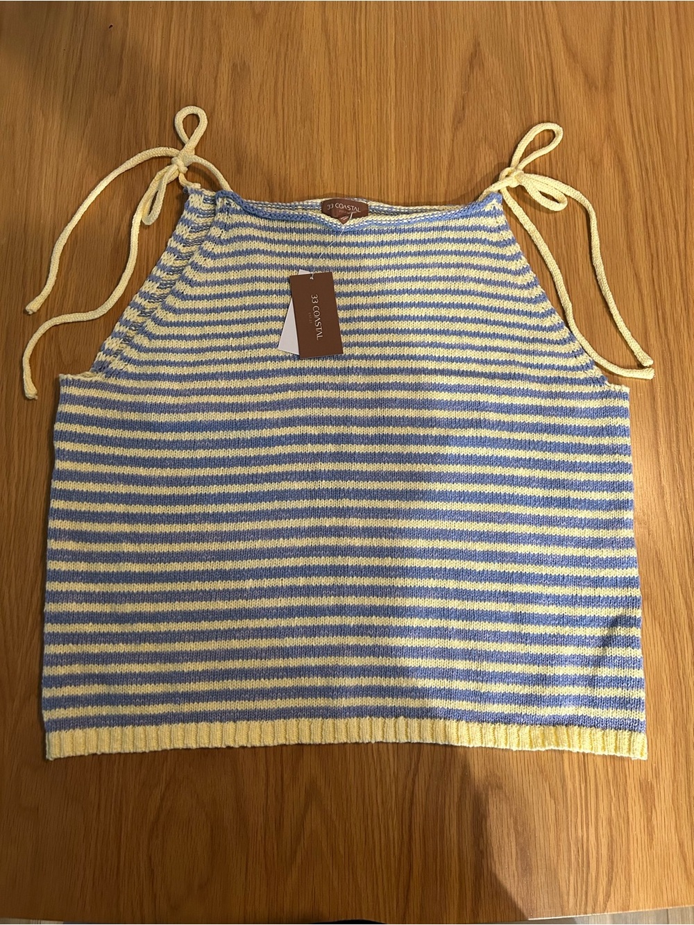 33 Coastal Striped Sweater Tank Top Size Large NWT